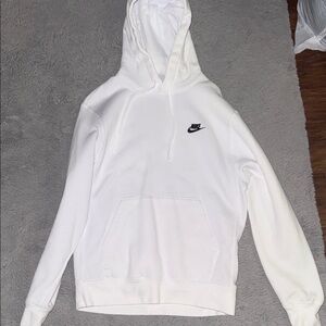 Nike White womens size small hoodie with black logo! In perfect condition!
